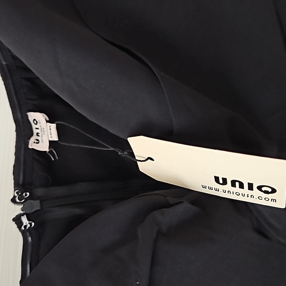 Uniq Strapless Jumpsuit, Black with Side Stripes,Large, Back Zipper, NWT - Picture 3 of 14